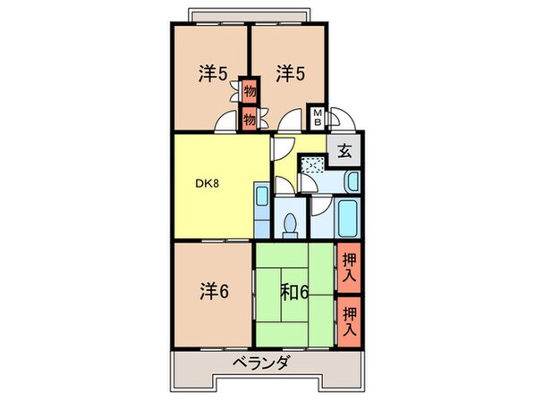 ひまわりハイツの物件間取画像